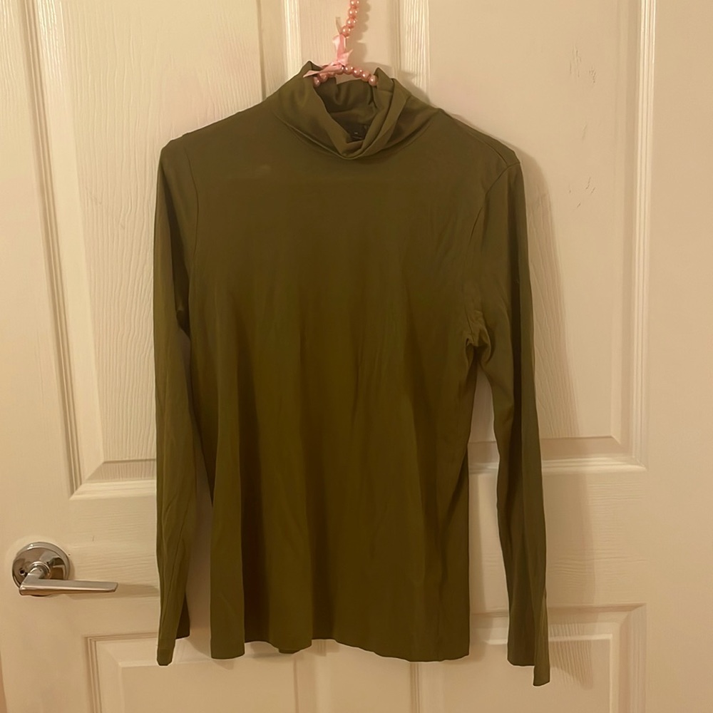 Light material turtleneck, olive green, long sleeved, J. Crew
